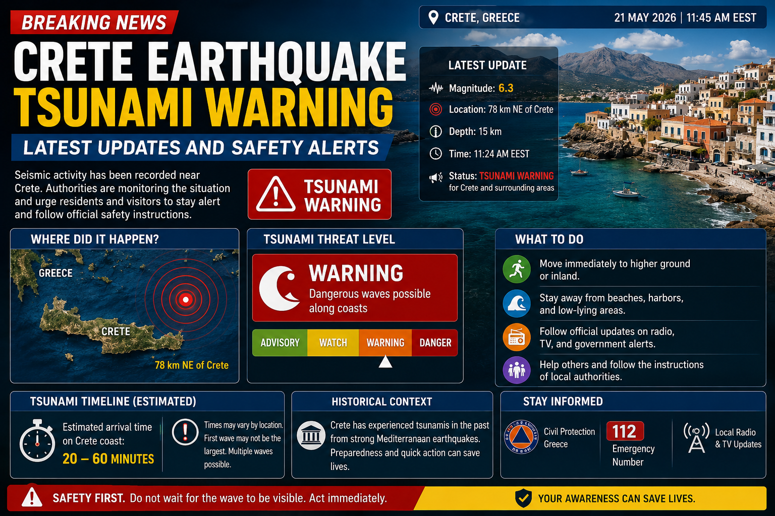 crete earthquake tsunami warning