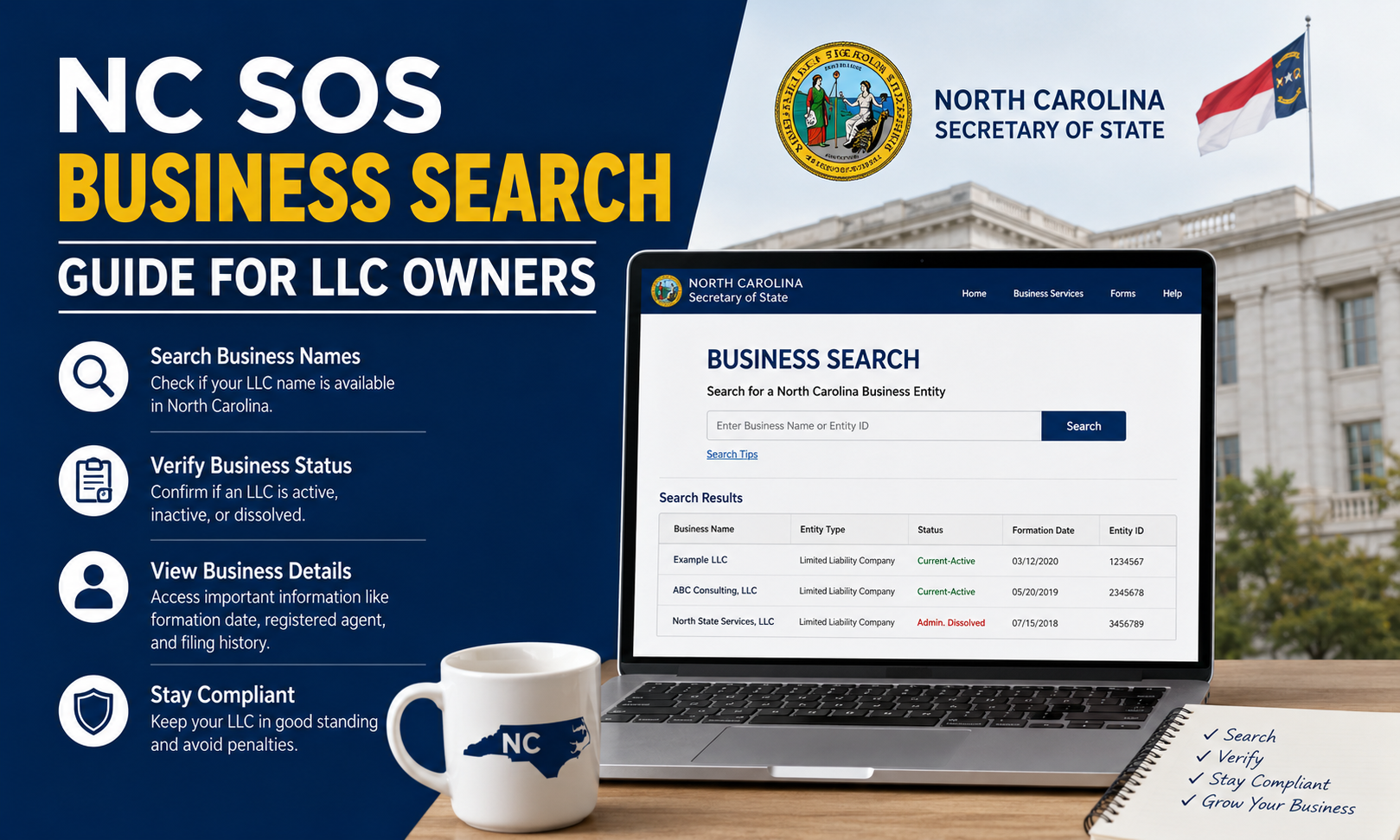 NC SOS Business Search Guide for LLC Owners